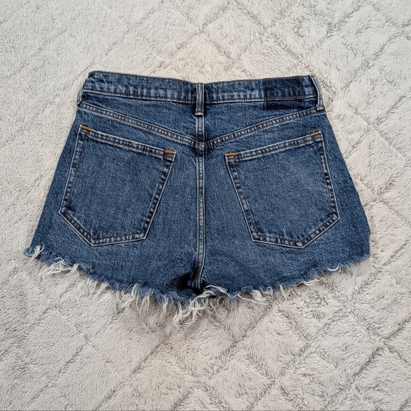 Abercrombie & Fitch Shorts Womens 28/6 Blue Mom Shirt High Rise Cut Off Cotton - Picture 6 of 6
